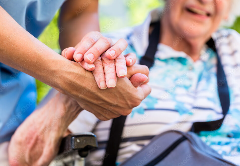 Nurse helping someone with Dementia