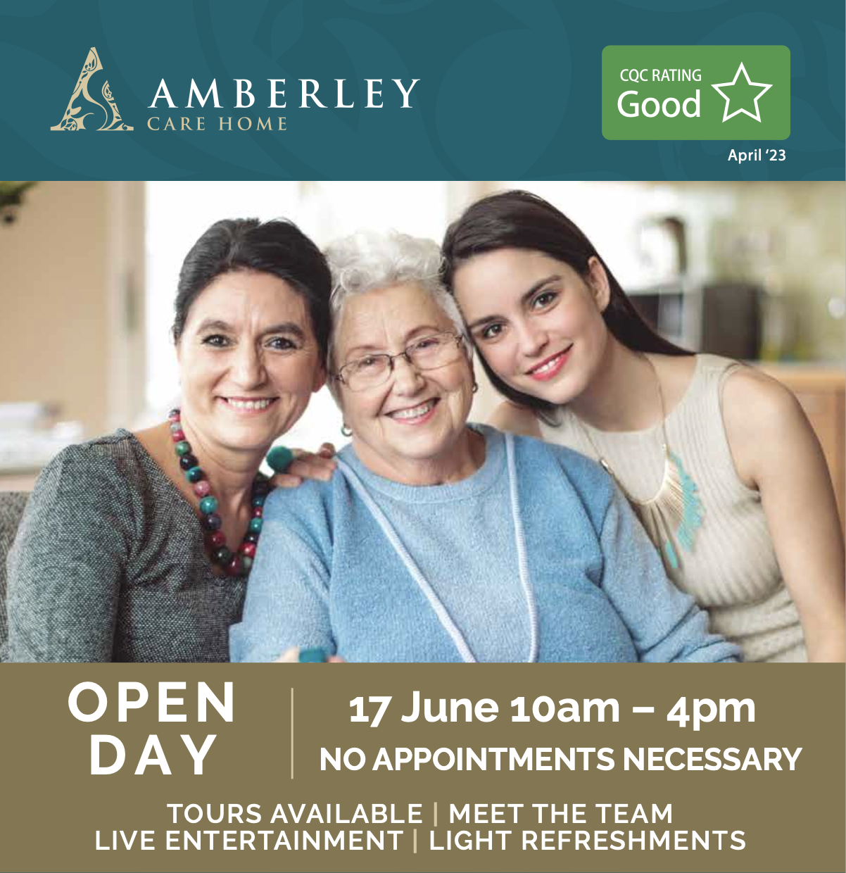 Amberley Care Home Open Day Banner