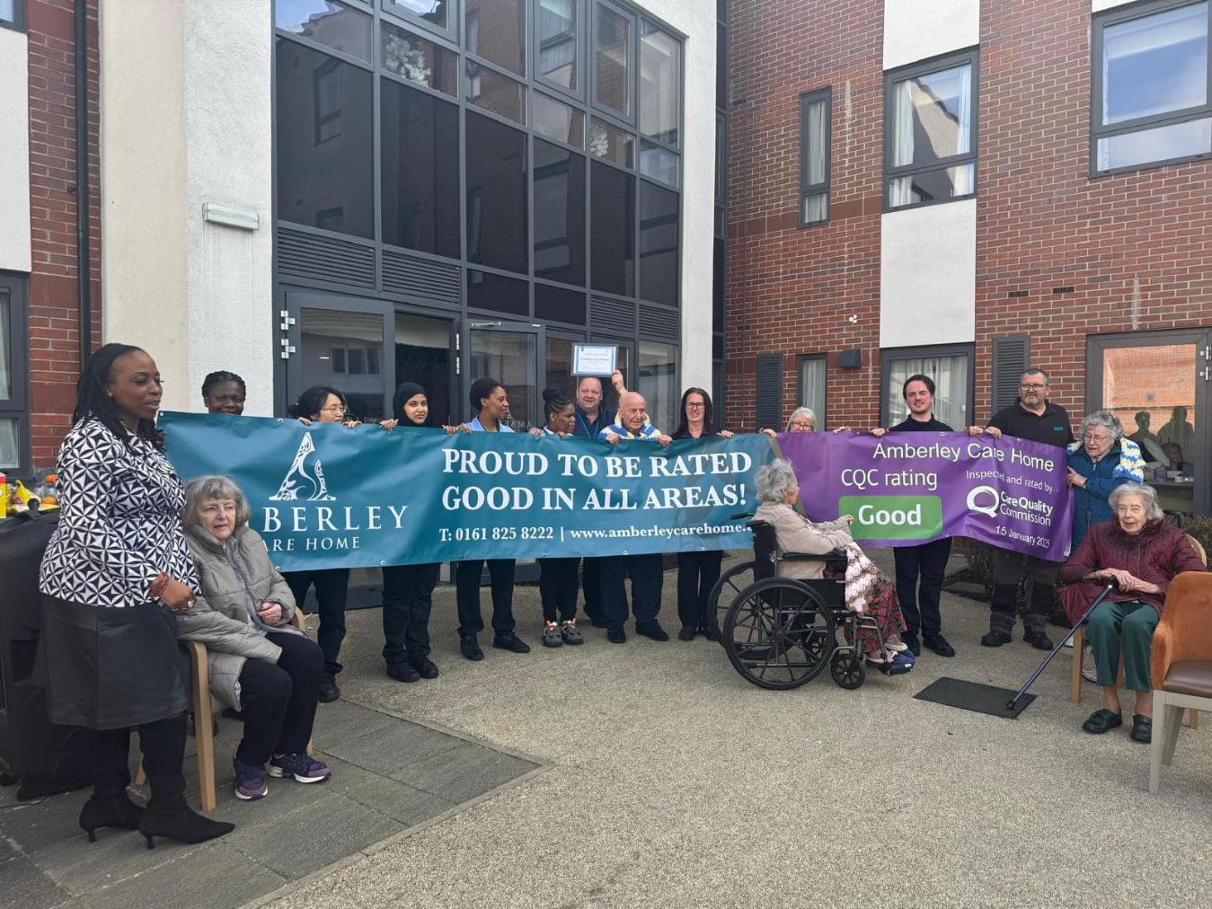 our team and residents with 'good' cqc banner