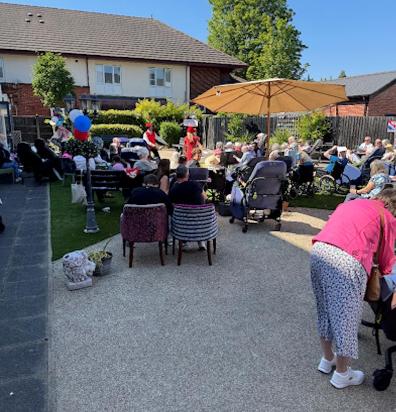 residents outside on VE day