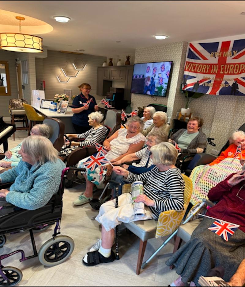 residents on VE day sat in one of our lounges