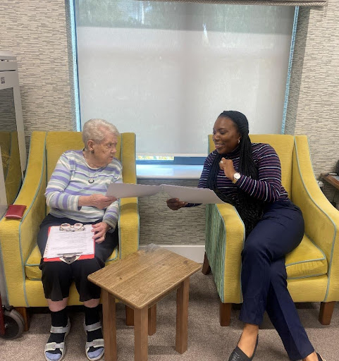 resident helping with an interview with one of our team members