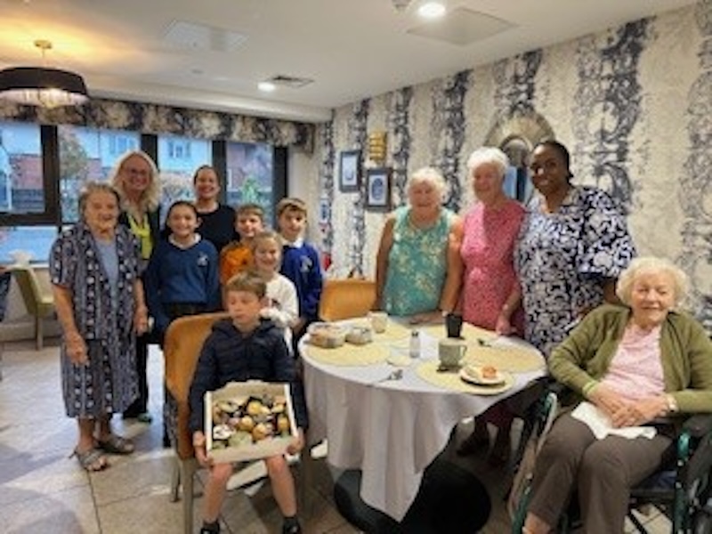 residents with their family